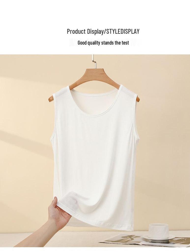 Plus Size Modal Spaghetti Strap Tank Top for Women – Summer Loose Fit, Sleeveless, Slimming Base Layer