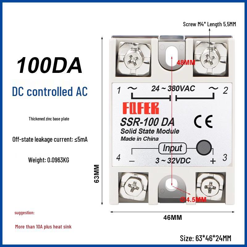 DC-Controlled AC SSR 40DA 25A 60DA 80DA 100DA-H 40DD VA Single-Phase Solid State Relay