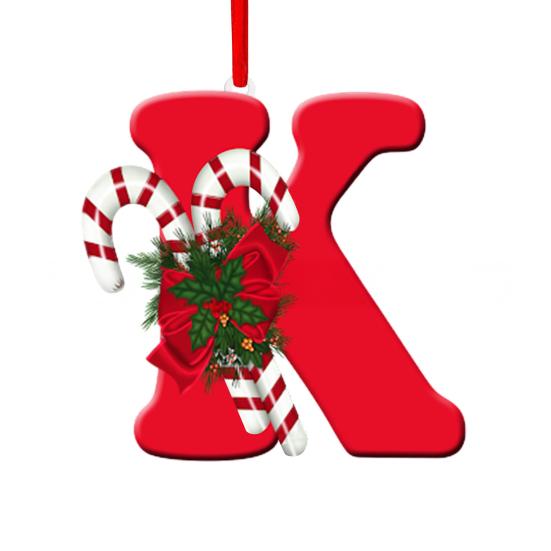 Christmas Acrylic Letter Hanging Decoration Car Rearview Mirror Xmas Tree A to Z Alphabet