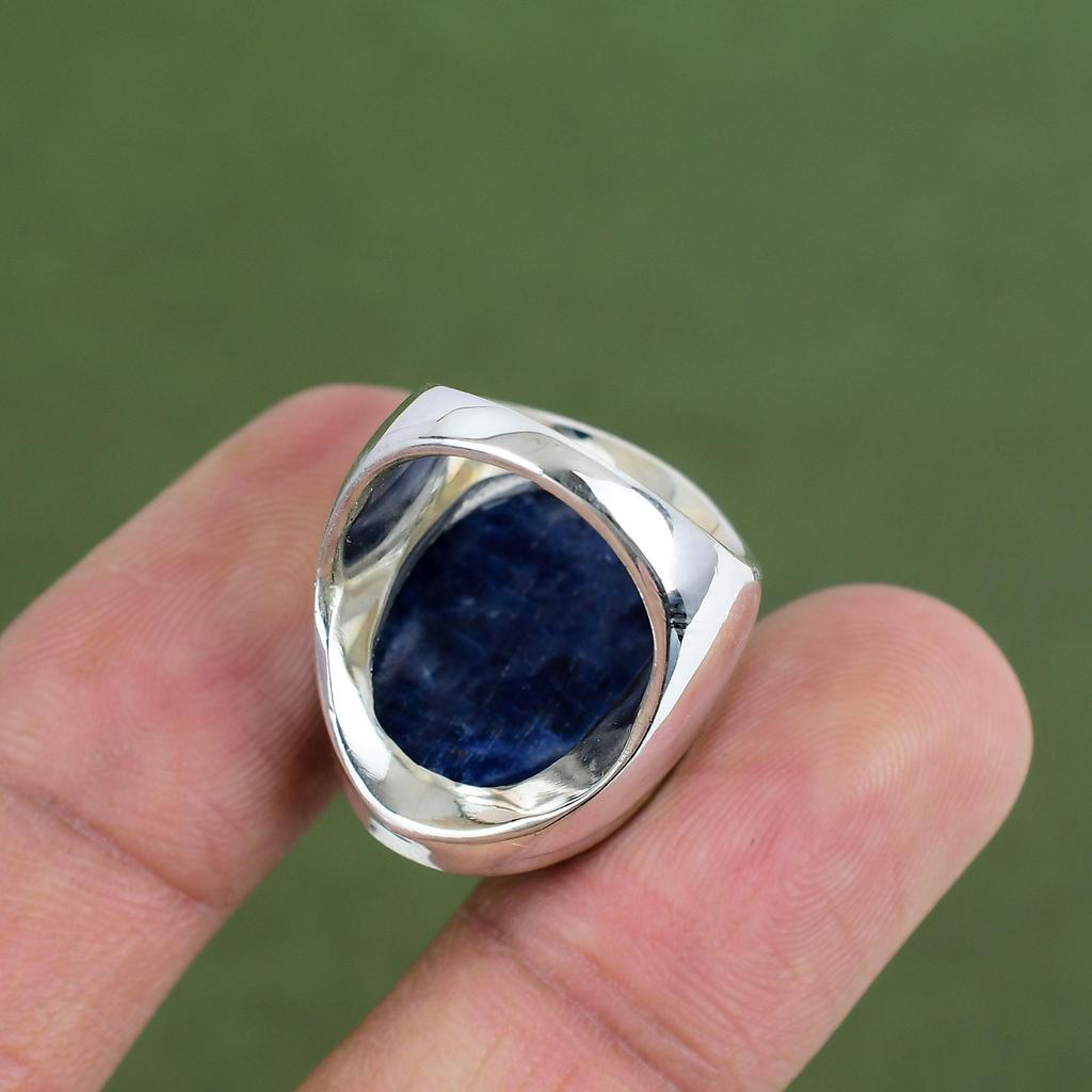Sodalith Ring 925 Sterling Silber Ring Echter Edelstein Ring Handgefertigter Ring Sehr Hübscher Sodalith Schmuck Geschenke Für Ihn In Ringgröße Erhältlich