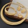 Dubai Exaggerated Jewelry Set Moon Color Matching Polka Dot Necklace Bracelet Ring Earrings Set Dinner Accessories