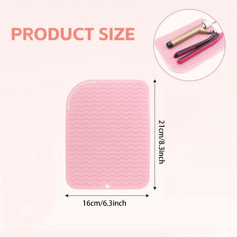 Tapis de voyage 2-en-1 en silicone résistant à la chaleur et sac de rangement protecteur antidérapant pour fers à boucler, pinces plates - Organisateur portable d'outils de coiffure