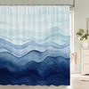 1 Pc Blue Art Abstract Pattern Shower Curtain Home Bathroom Decoration Printing Polyester Fabric Bath Curtains With Hooks