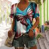 Short Sleeved Trendy Versatile Fashion Loose Top Summer Thin V-neck T-shirt