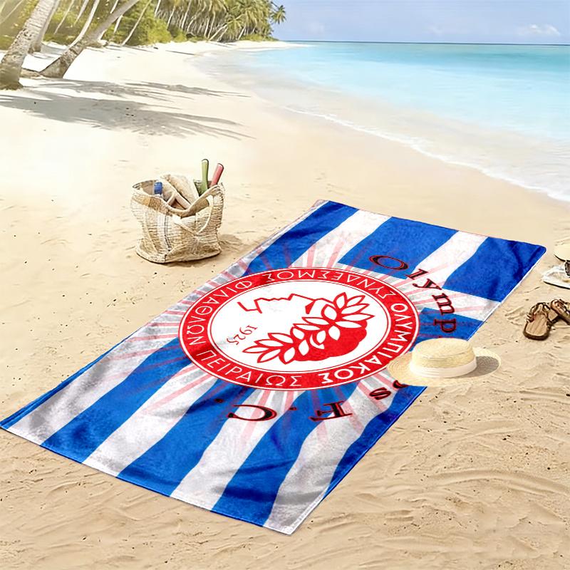 Olympiacos Print Beach Towel, Large Soft Quick Dry Towel for Beach Camping Swimming