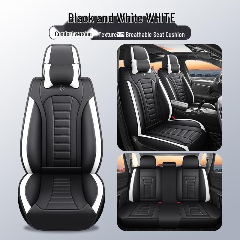 All-Season Universal Five-Seater Leather Car Seat Covers: Full Coverage Mats for Driver, Passenger, and Rear Seats