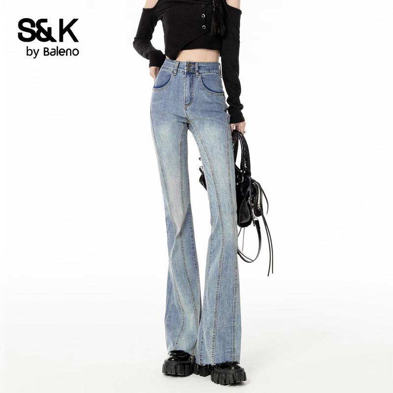 Baleno S&K Women's High-Waist Flared Jeans