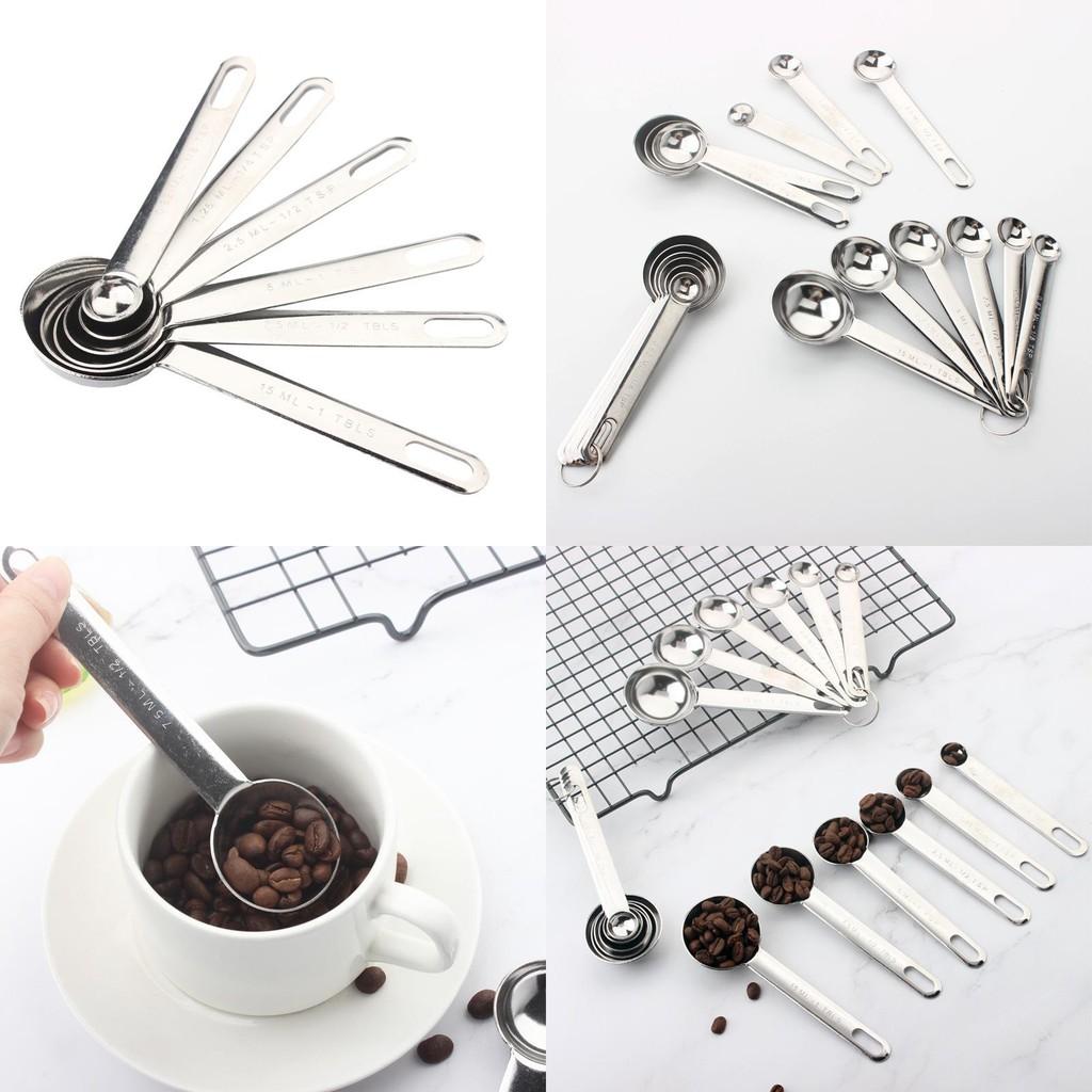 Modern Stainless Steel Measuring Spoon Set For Baking And Coffee With Clear Measurements