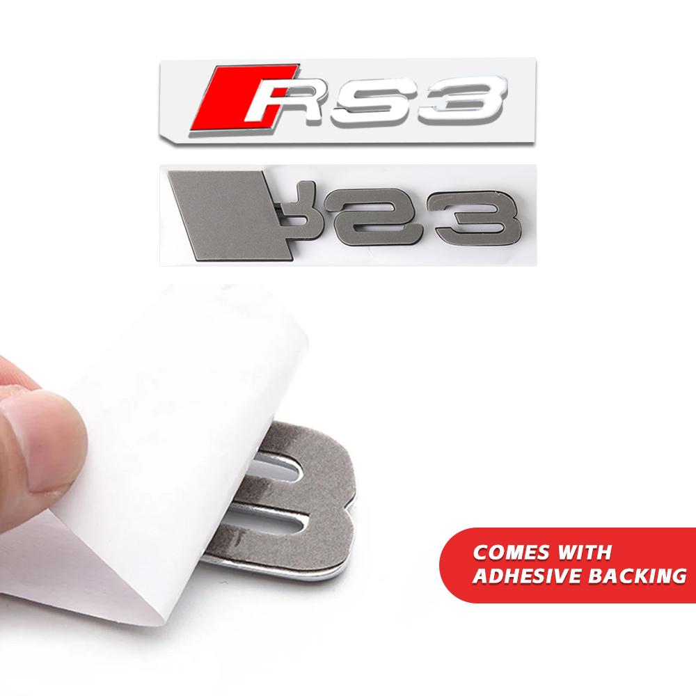 1 PZ Auto 3D ABS Nero Lucido Logo Audi RS Lettere Emblema Adesivo Copertura Centrale Per Audi RS RS3 RS6 R8 8P S4 S5 B7 S7 S8 Sline A1