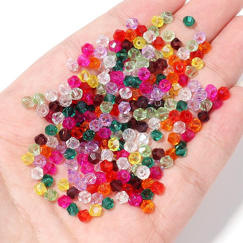1 Box facettierte Glas-Kristallperlen-Set 24 Farben Briolette Rondelle Kristall AB Perlen Abstandshalter für Schmuckherstellung Armband Ringe
