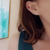 Beixi S925 Sterling Silver Four-Leaf Clover Stud Earrings - Fashionable, Simple Design for Best Friends