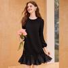 Bailuyu Elegant Beaded Mesh Patchwork Little Black Dress
