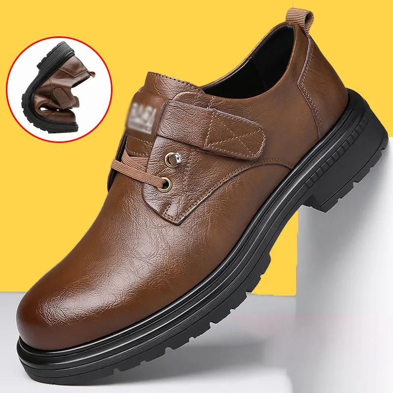 Low-top Men's Shoes Autumn Business Casual Leather Shoes Men's Soft-soled Martin Tooling Shoes Men's