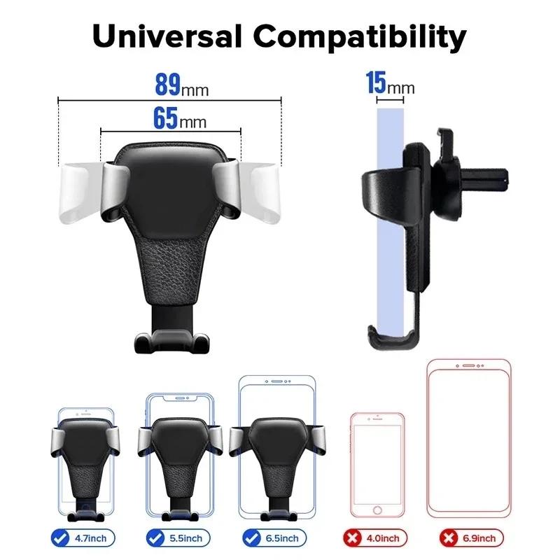 Car Mobile Bracket Universal Gravity Auto Phone Holder Air Vent Clip Mount Phone CellPhone Stand Support For iPhone