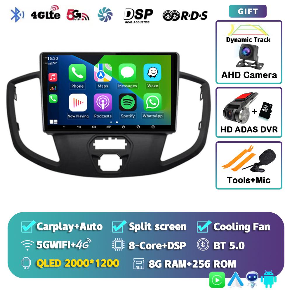 Android 14 Carplay Auto For Ford Transit 2013 - 2018 Car Radio 4G+WIFI Player Multimedia Stereo Navigation Video Head Unit GPS