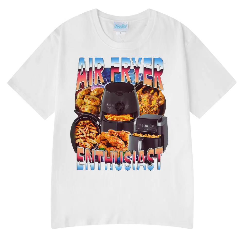 Nadšenec do horkovzdušné fritézy Vtipné kuchařské meme Tričko Horký výprodej Oblečení pro páry Vtipné tričko Pánská bavlna Streetwear Dámská trička