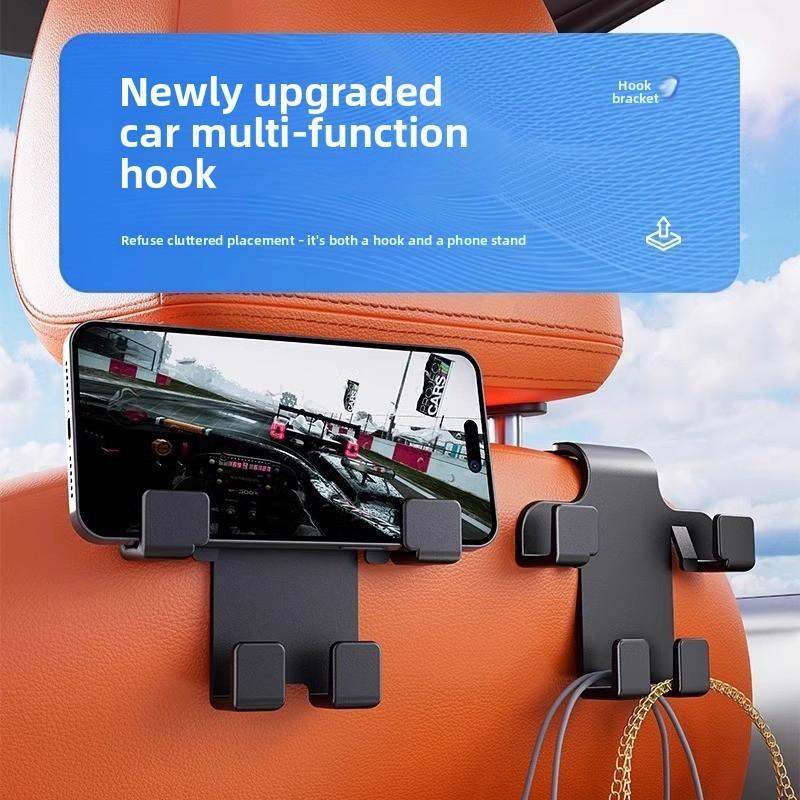 Portable Metal Multifunctional Hook Phone Holder Without Installation For Car