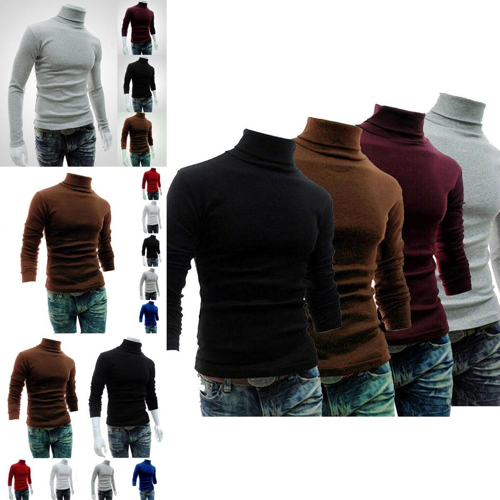 Comfortable Mens High Collar Sweater Turtleneck Long Sleeve Stretch Warm Jumper For Every Occasion