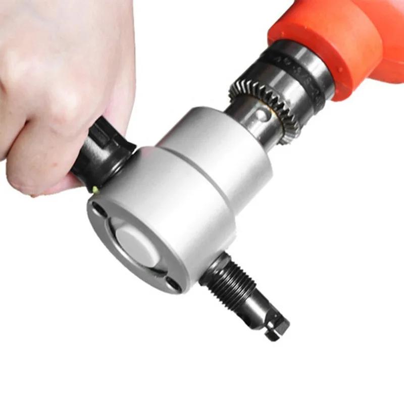 Metal Sac Kesici Çift Başlı Demir Kemirici Kesme Aleti Elektrikli Matkap Eklentisi Modifikasyon Plakası Zımba Makası Ayarlanabilir