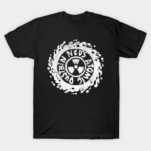 

Men Black Print T-shirt Ned S Atomic Dustbin No-Cut Transfer Paper Print Cotton Tshirt L