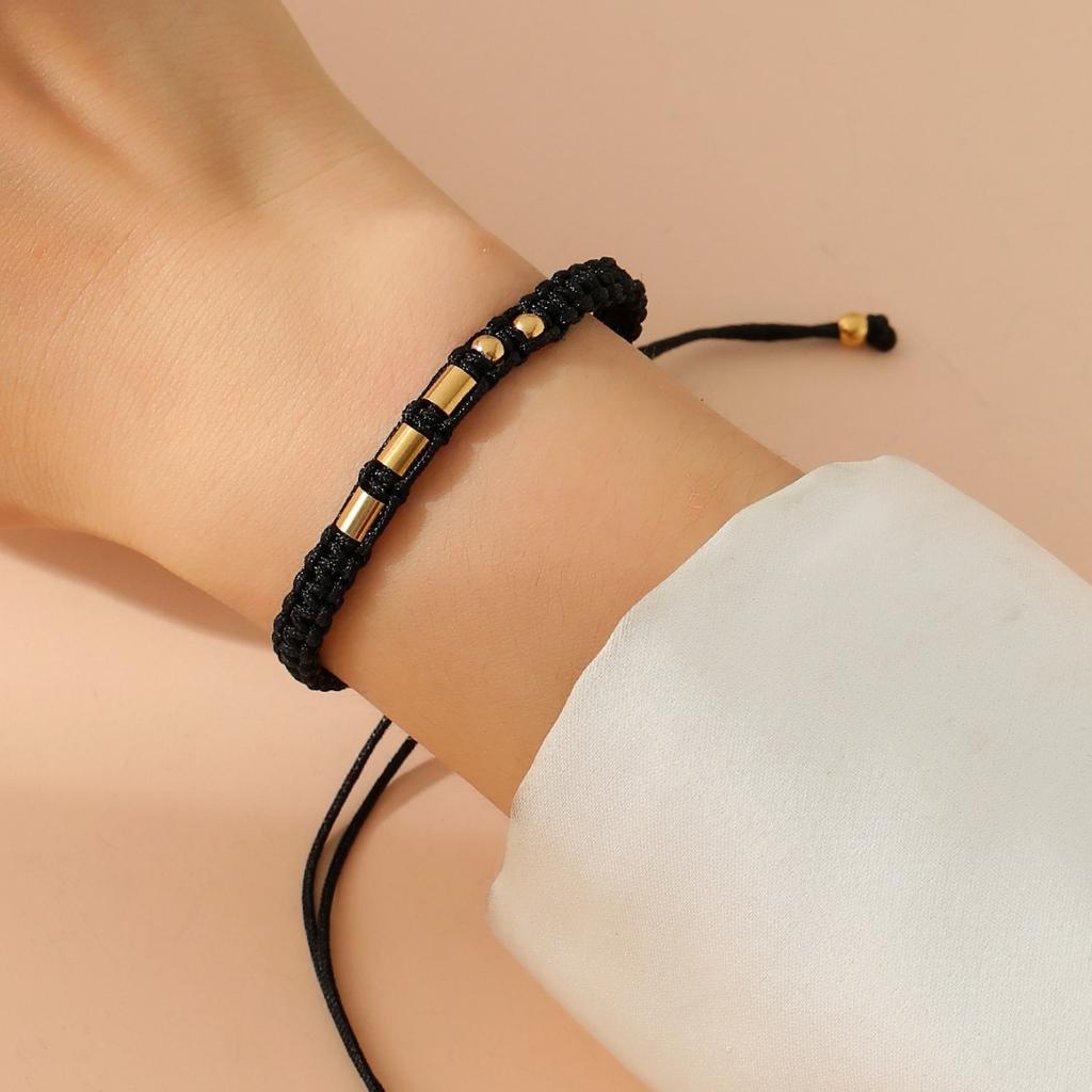 Handwoven Morse Code Number Flat Knot Bracelet Unisex Fashion Accessory