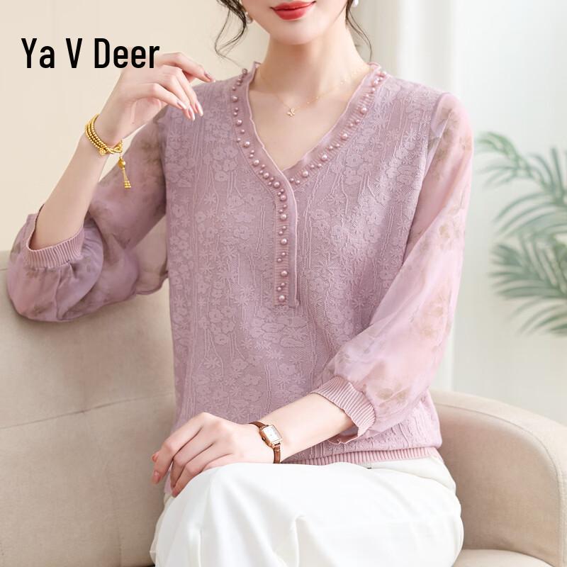 Yalu Women s Stylish Mesh Sleeve Knit Top 4XL