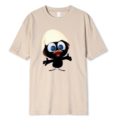 Sonnenlicht T-Shirt Männer Calimero Cartoon-Muster Männer T-Shirt bemalt lustige T-Shirt Männer T-Shirt