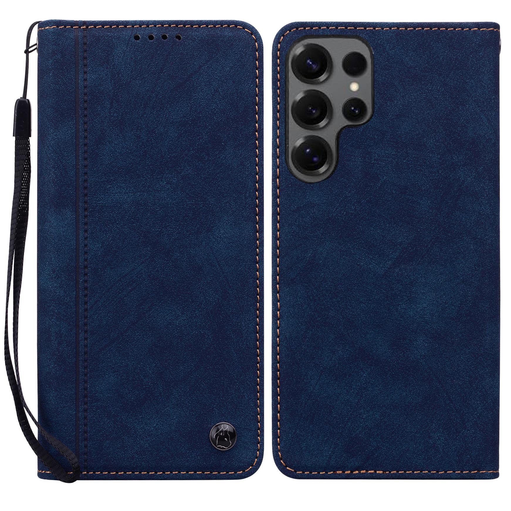 

For Samsung Galaxy S25 Ultra Case Lines Pattern Wallet Leather Phone Cover with Strap E