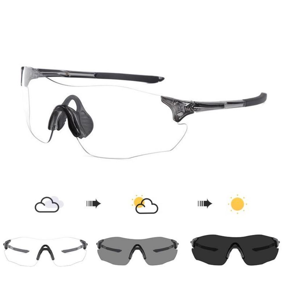 Photochromic Sports Sunglasses Lightweight Rimless Wraparound Unisex Cycling Driving Goggles UV Protection Outdoor Fashion Eyewe