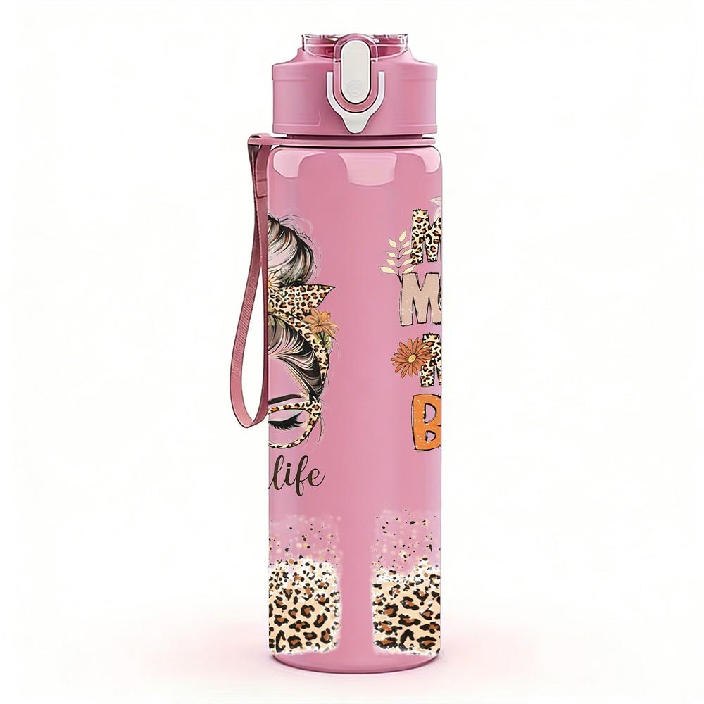 1PC Hair Stylist Girl Salon Quote Print 750ml Color Plastic Sports Water Bottle Leakproof Flip Straw Lid Suitable for Sports Office Home Use