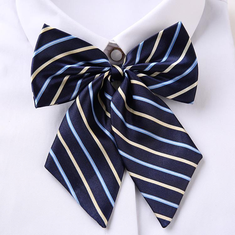 Professional Blended Fabric Neck Flower With Striped Pattern For Office Uniforms And Hospitality
