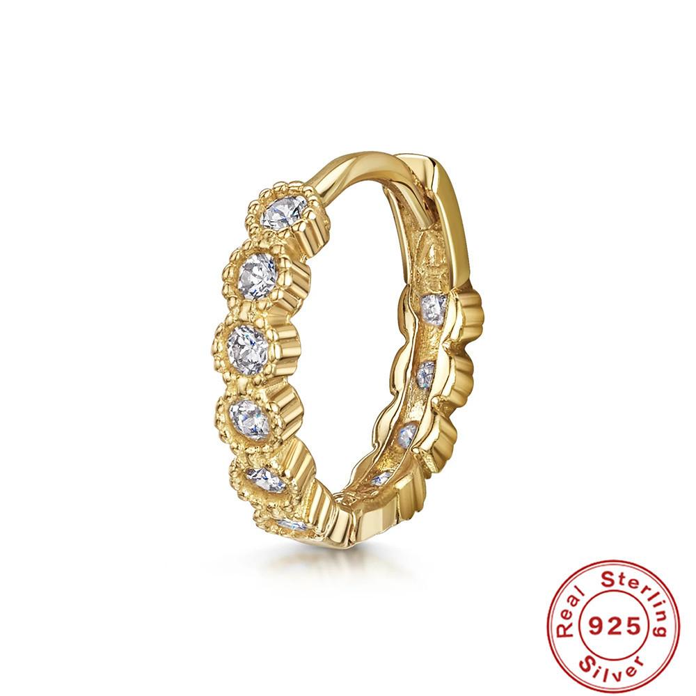 S925 Sterling Silver Cartilage Piercing Zircon Diamond Earrings Ear Buckle Earrings Earbone Ring Hipster Earrings