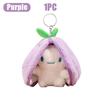 Cute Transform Strawberry Bunny Fruit Animal Plush Toy Key Chain Accessories Backpack Keychain Stuffed Animal Bag Pendant
