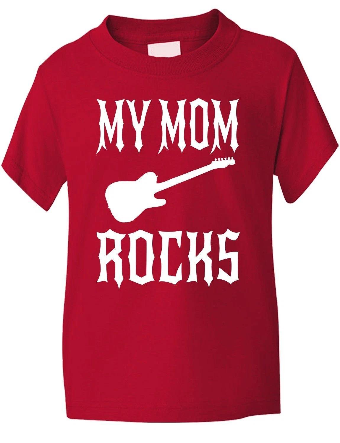 My Mom Rocks! Funny kids Boys Girls T-Shirt Birthday Gift Age 1-13 M