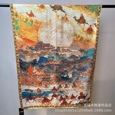 Double-Sided High-End Fragrant Cloud Yarn 180 * 70 Long Silk Scarf Shawl Women'S Spring And Autumn Retro National Style To Keep Warm