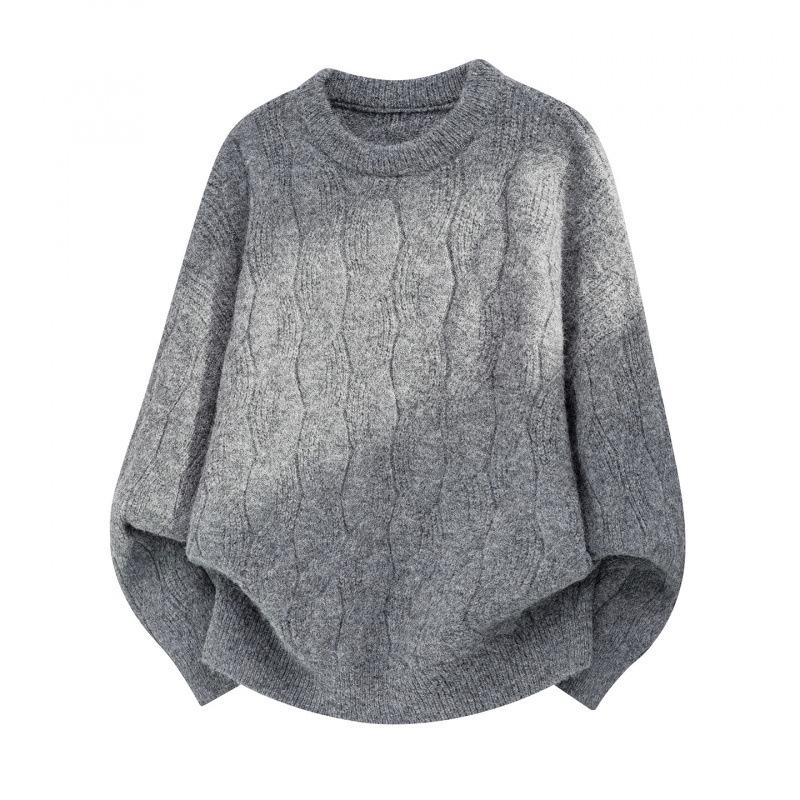 Men's Retro Round Neck Cable Knit Sweater - Autumn/Winter Loose Fit
