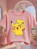 Pikachu Kids T Shirt 3-14Y Boys Girls Summer Cute Kawaii Crew Neck Fashion Street Hot Cartoon Casual Children