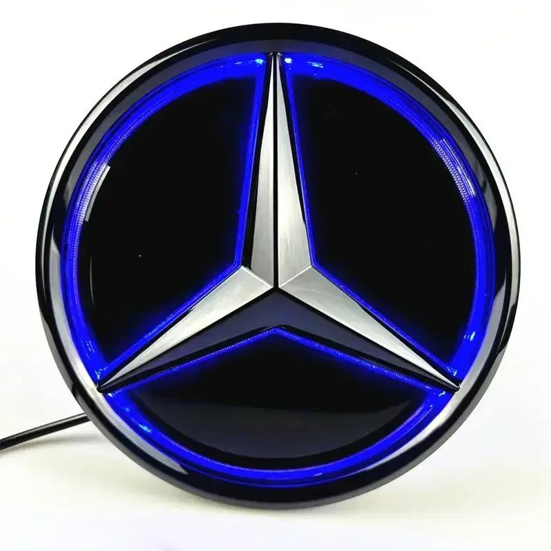 For Mercedes Benz Car Front Grill Logo Light LED Badge Sticker Luminous Decorative Light For Mercedes Benz A B C GLK GLE W205 W2