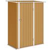 Metal Tool Shed with Sloping Roof and Lockable Door, 142x86x189 Cm, Yellow