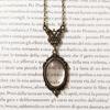 Lace Edge Oval-Magnifier Glasses Necklace Decor for Reading Birthday Gifts
