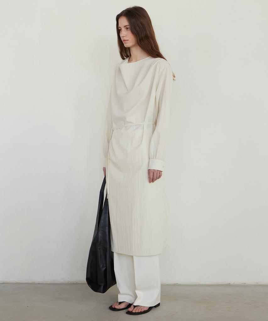 Notia Drape Strap Long One-Piece - Light Beige