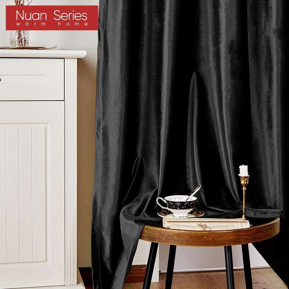 1PC Nuan Series 70-80% Blackout Italian Velvet Solid Color Versatile Curtains for Living Room Bedroom Home Decor