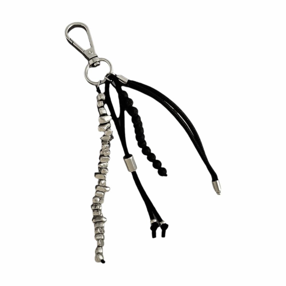 Star Rivet Pearl Beadeds Keychain Metal Peach Heart Key Ring Fashion Chain Bag Pendant  Decoration