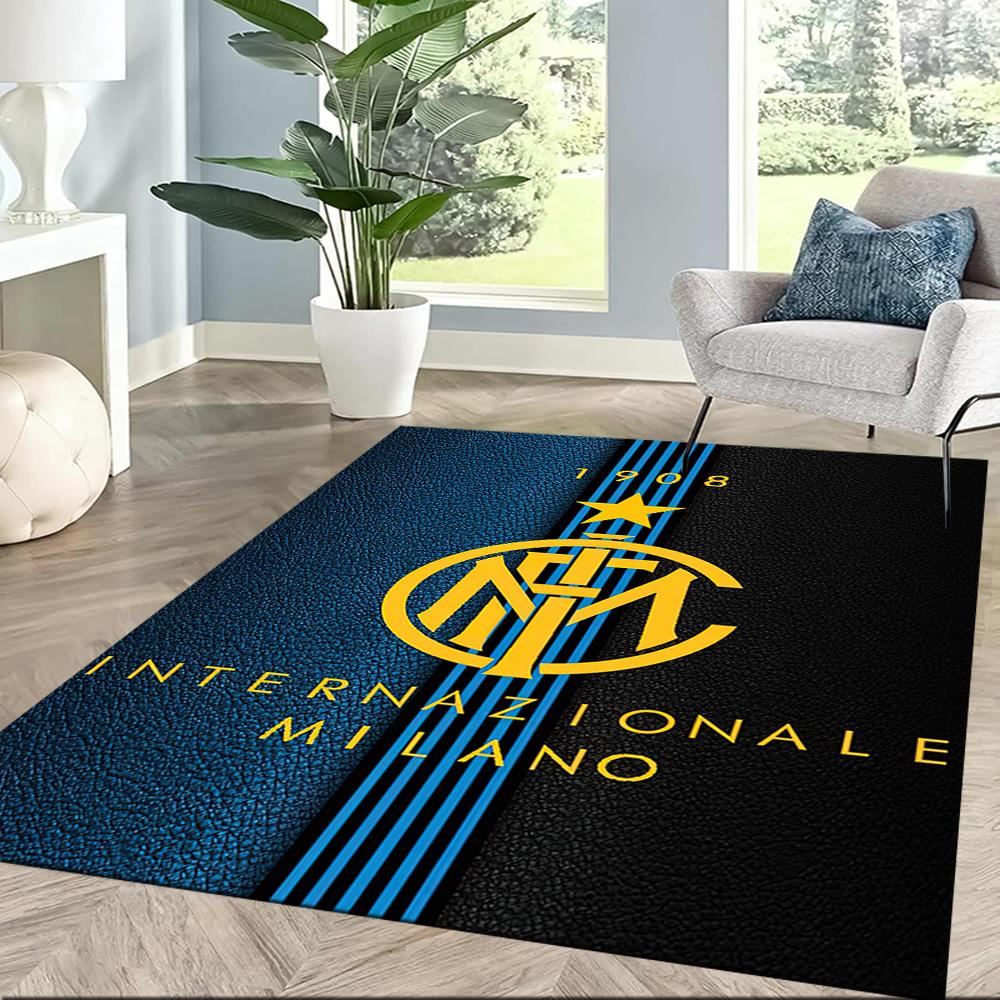 Inter Milan Area Rug Perfect For Living Rooms Hallway Entryway Dormitory Antislip Carpet Anime Office Decor
