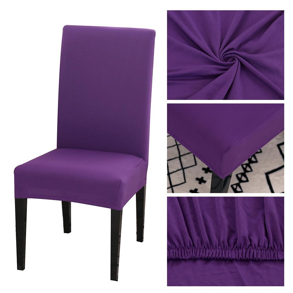 Ensfarget Stoltrekk Stretch Spandex Slipcover Protector For Kjøkken Stol Sete Hotell Bankett Bryllup Spisestue 1 /2 /4 /6 Stk