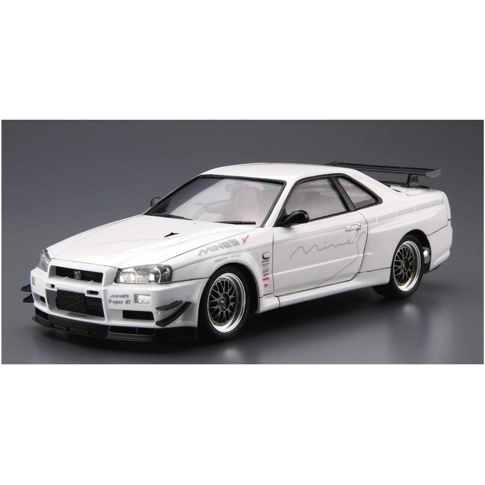Aoshima 1/24 The Tuned Car Series No.34 Nissan Mines BNR34 Skyline GT-R 2002 Plastic Model Kit