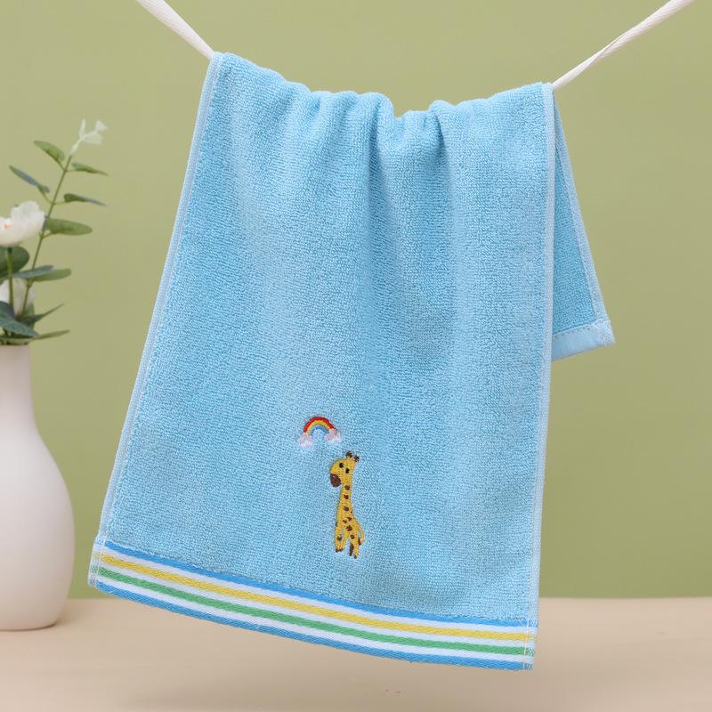 Asciugamano Facciale Ricamato Carino in Puro Cotone per Bambini - Morbido, Assorbente, Adatto ai Bambini.