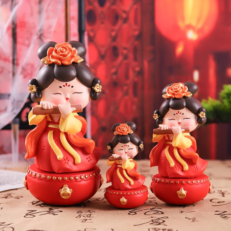 Large Roly-Poly Tang Dynasty Lady Ornament - Home Entrance & Festival Gift
