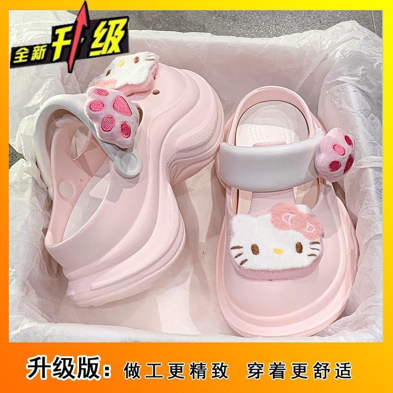 Roztomilý kreslený plážový vak Hello Kitty, pantofle s hlavou, nošení na jaro a léto 2025, nové protiskluzové pohodlné chladivé pantofle se silnou podrážkou