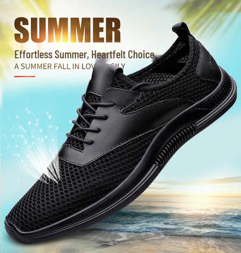 Men's Breathable Slip-On Mesh Shoes: Summer Anti-Odor, Soft Sole, Trendy & Versatile Casual Footwear